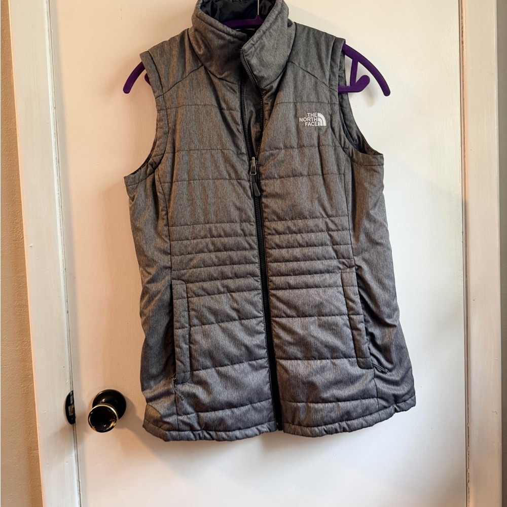 The North Face Heather Gray Quilted Women's Insulated Vest